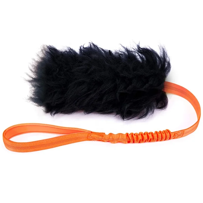 Dog Rope Toy Interactive Pet Dog Bungee Toy with Rubber Ball puppy toy Tug Sheepskin for Medium Large Dogs Exercise Outdoor