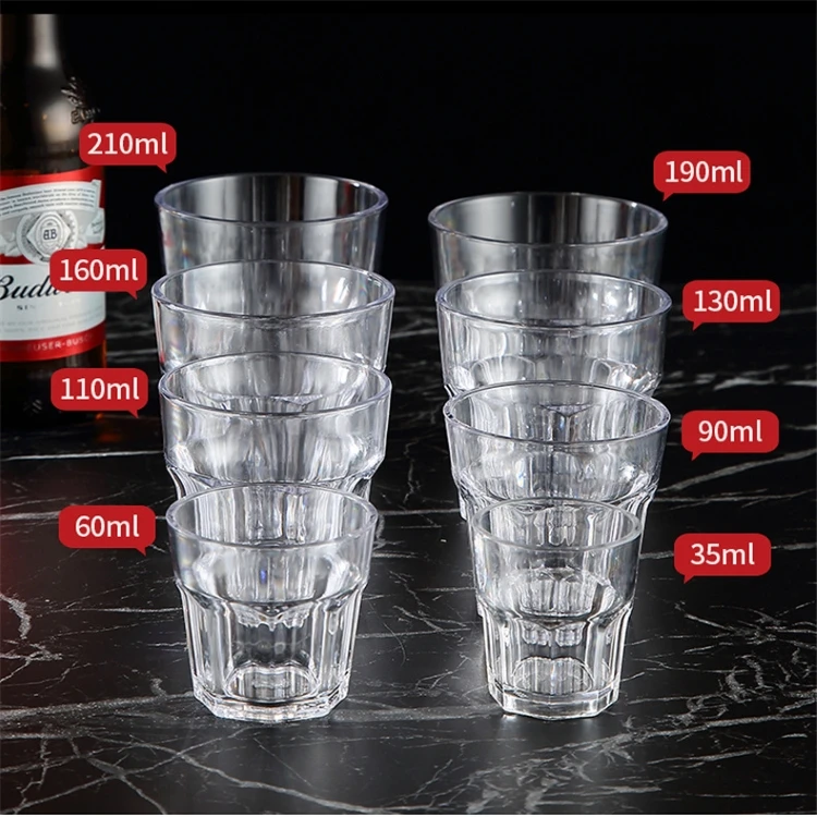 High quality acrylic cup drinkware transparent plastic beer mug anti-drop octagonal cup
