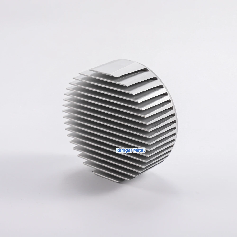 black anodized round cnc milling turning extrusion heatsink profile extruded high power led light aluminum circular heat sink