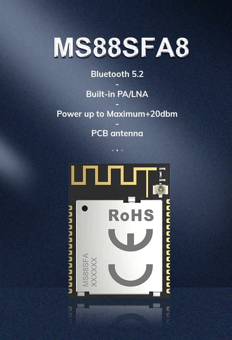 Модуль nRF52840 Па MS88SFA PA/LNA ble module + 20 дБм силовая PCB антенна для диапазона 600 м модуль bluetooth