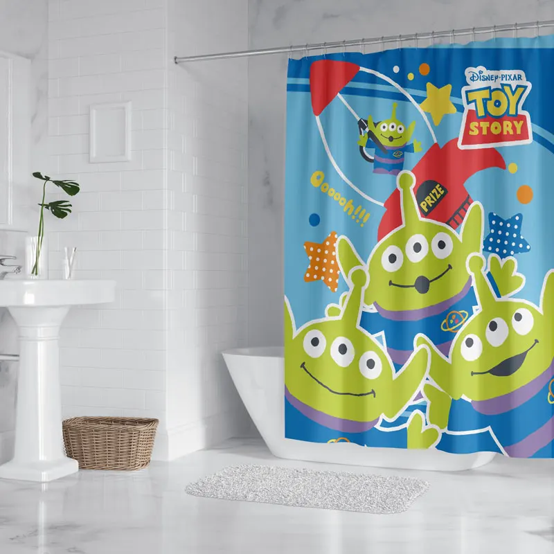 Hot Sale Cartoon Cheap Wholesale Kids Waterproof Bathroom Printing Digital Cartoon Bathroom Shower Curtain