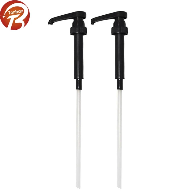 28mm Black Plastic PP Pump Syrup Dispenser for Coffee and Milk Compatible with 25.4 Oz 750ml Bottle