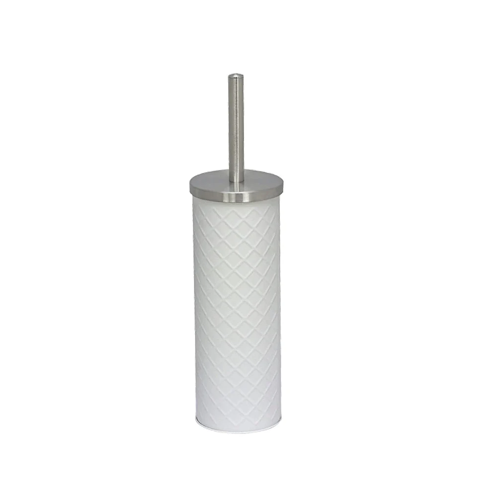 Modern White Spiral Strip Toilet Brush Holder Cleaner Stainless Steel Metal Toilet Brush And Holder Set For Bathroom