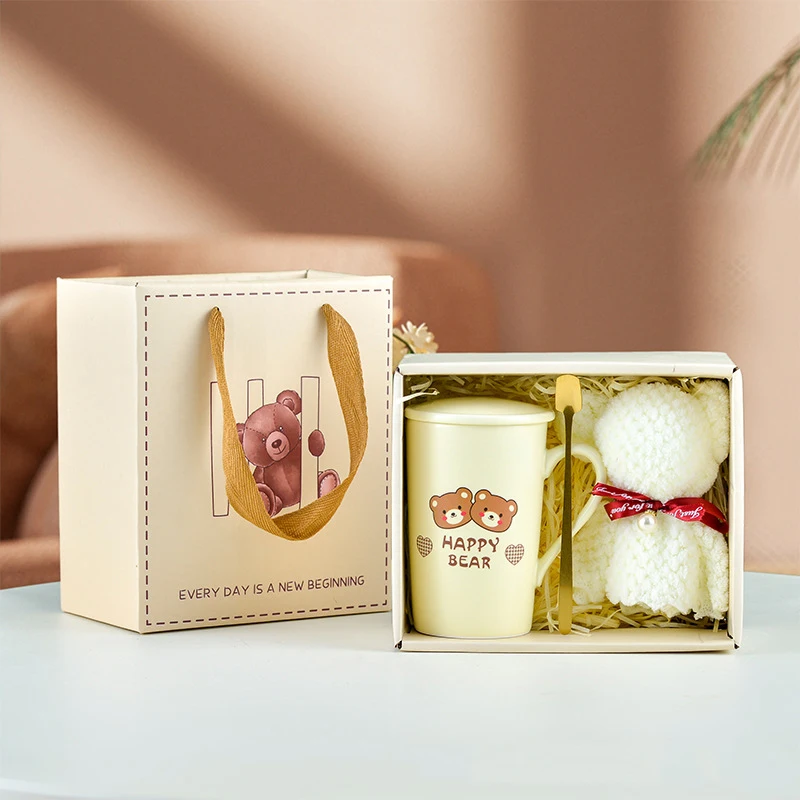 ceramic mug ceramic coffee cups gift box with handle souvenirs and business gifts fan handle small glass bottle