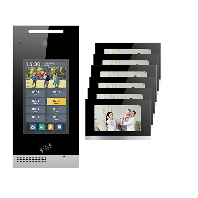 Fast Shipping Logo Printing Acrylic Shell Apartment Door Bell System Video Doorphone With Monitor