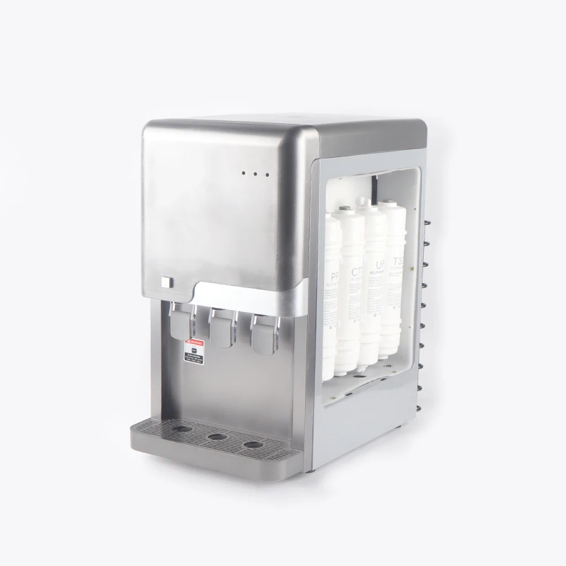 Home office kitchen  desktop water cooler hot cold and normal children safety lock UF water purifier dispenser
