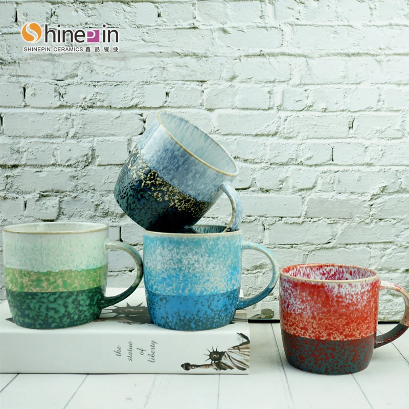 Wholesale custom sublimation blank glaze colored porcelain tea and coffee cups clay mug ceramic coffee ceramic mugs with saucer