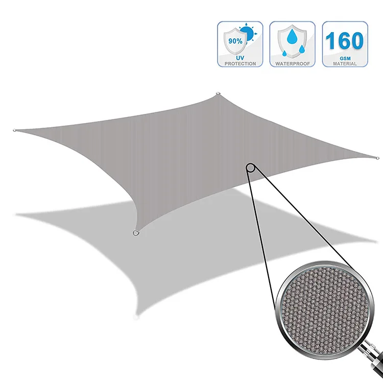 2022 New Anti-Uv Sunshades Awnings 420D PU Coated Triangle Waterproof Sail Canopy Patio Sail Shade Canopy 3*3*3M