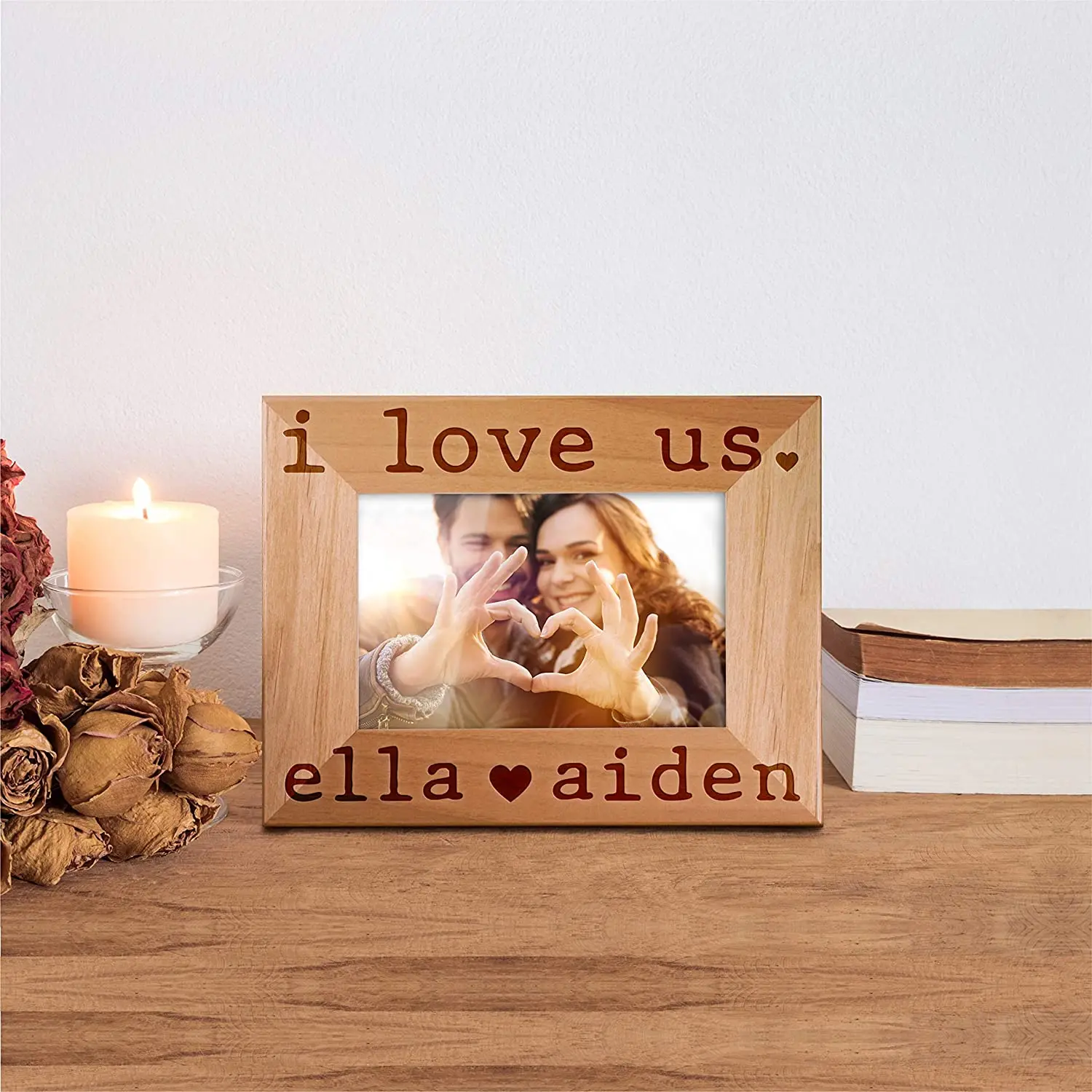 Best Couple Ever Oak Engraved Photo Frame Wood Offset Printing Uv Printing 1 Color