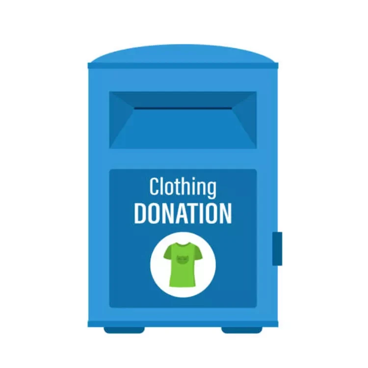 Customized Clothing Donation Bins Galvanized Steel Clothing Containers Charity Collection Donation Drop Box