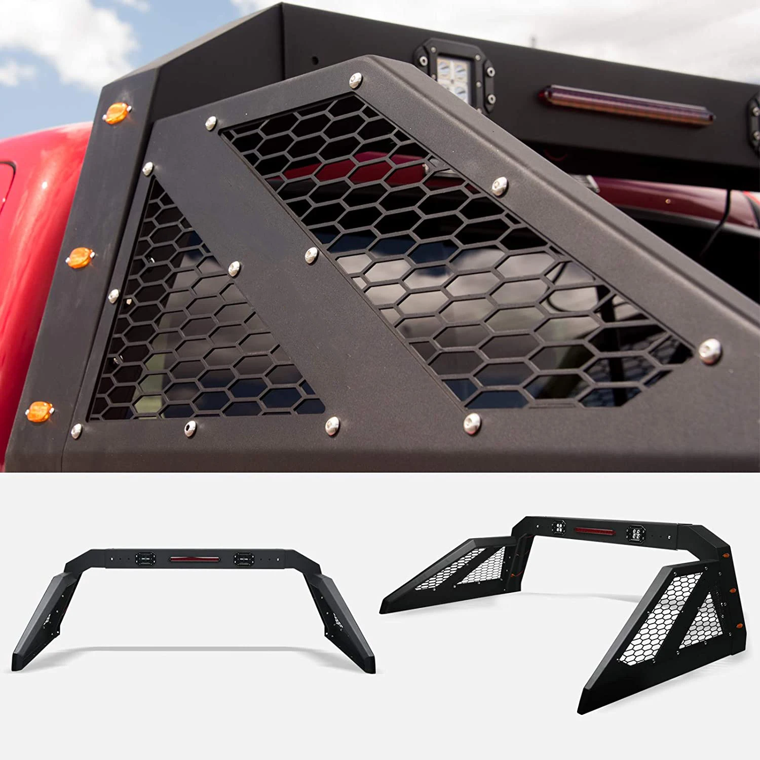 Матовый черный с стоп-сигналом и светодиодными рабочими лампами бары янтарный боковой маркер Универсальная регулируемая подставка для