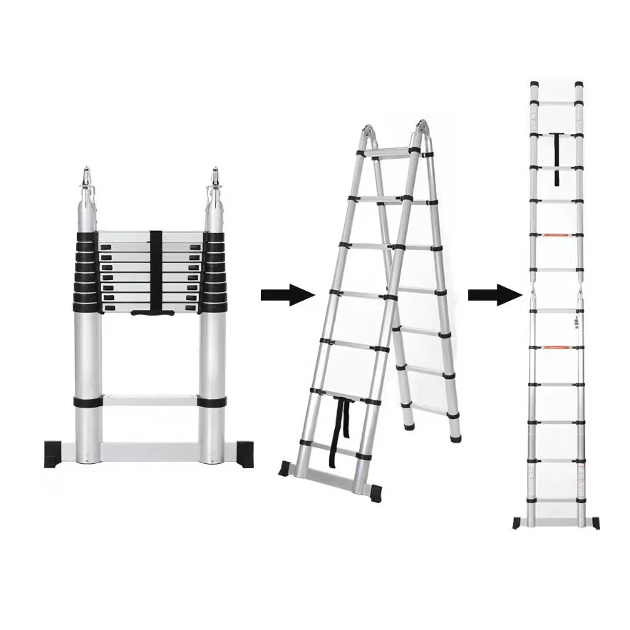aluminium multipurpose  telescopic ladder, extension folding step ladder