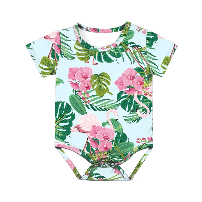 infant clothes in bulk short sleeve romper baby t-shirt newborn onsie for girls Floral Jumpsuit Little Kid Bodysuit Crawl Suit