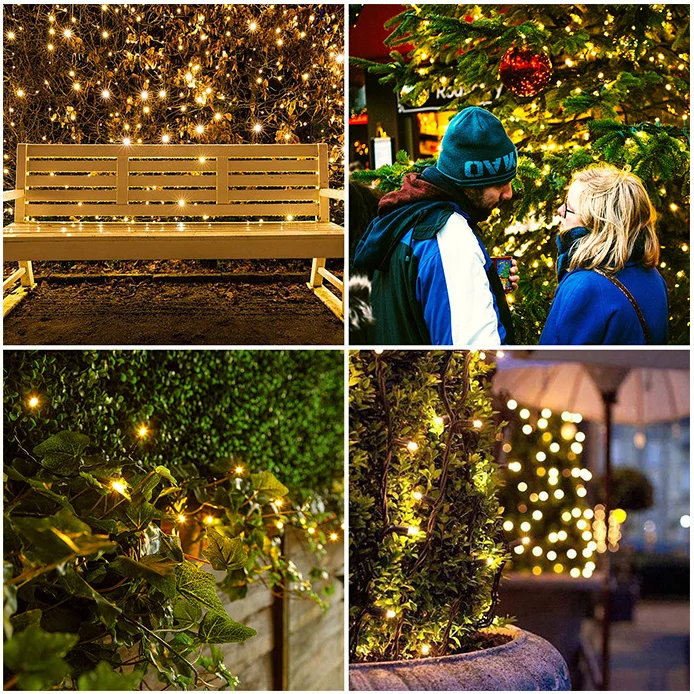 Outdoor Indoor Plug in String Lights Waterproof 8 Modes Tree Lights for Room Wedding Party Decorations Christmas Twinkle Lights