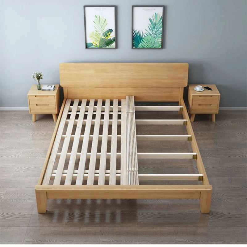 Single Bed Modern Minimalist Bedroom Furniture Wooden Bed