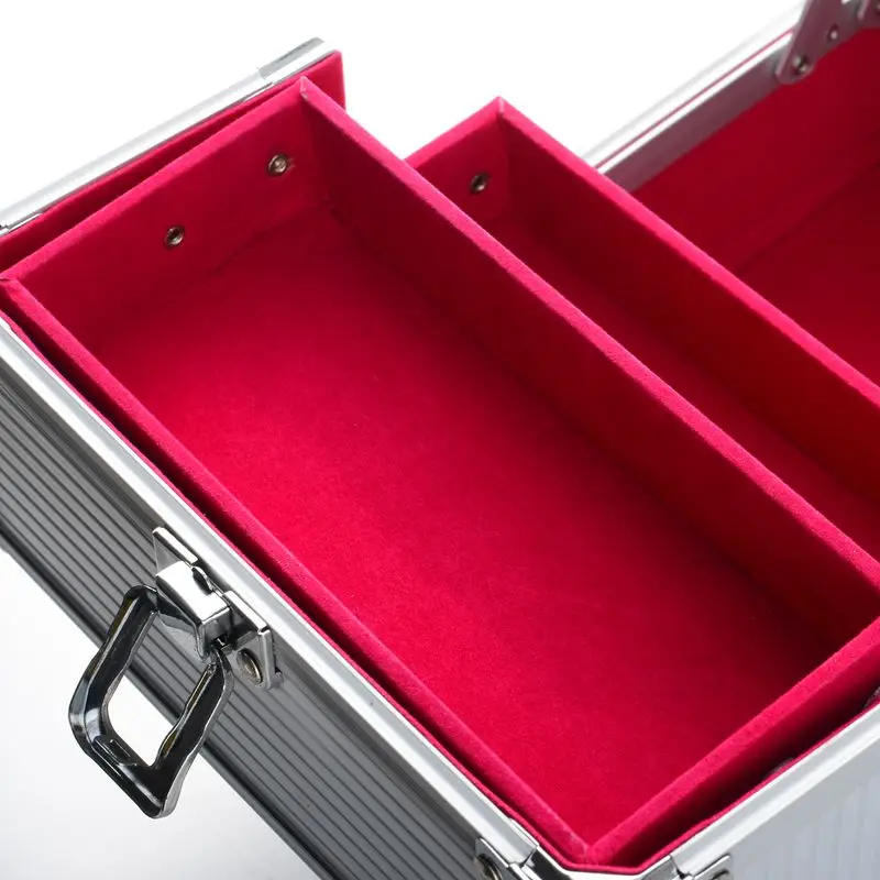 GLARY fashion professional custom makeup case organizer large travel portable combination lock beauty aluminum cosmetic case