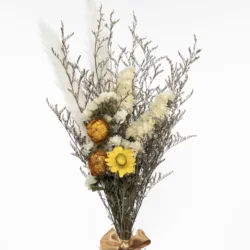 Wholesale Amazon Hot Selling Home Kitchen Wedding Arrangements Decoration Daisy Caspia Statice Rose Dried Flowers Bouquet