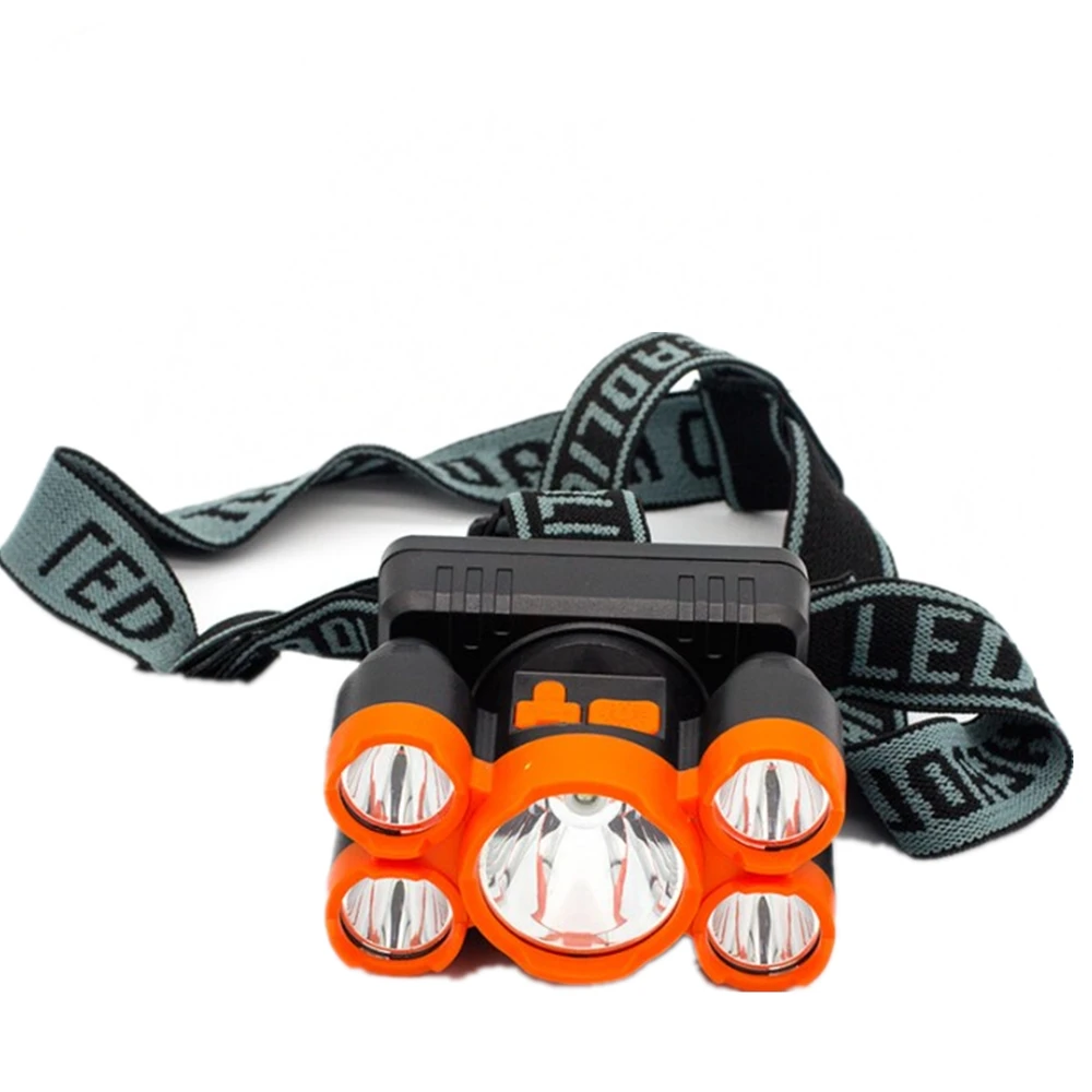 Hot sales led rechargeable usb waterproof outdoor head, 5led rechargeable headlamp waterproof led headlamp flashlight