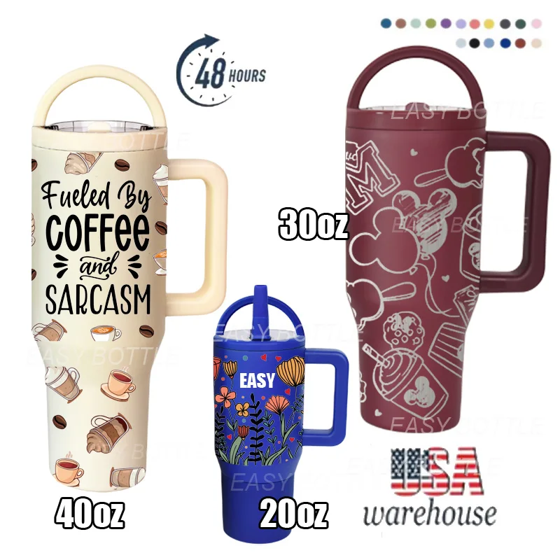 2024 New 100% Leakproof Hydro Tumbler Double Wall Insulated Vacuum 304 Stainless Steel 40oz Traveler Tumbler With Handle