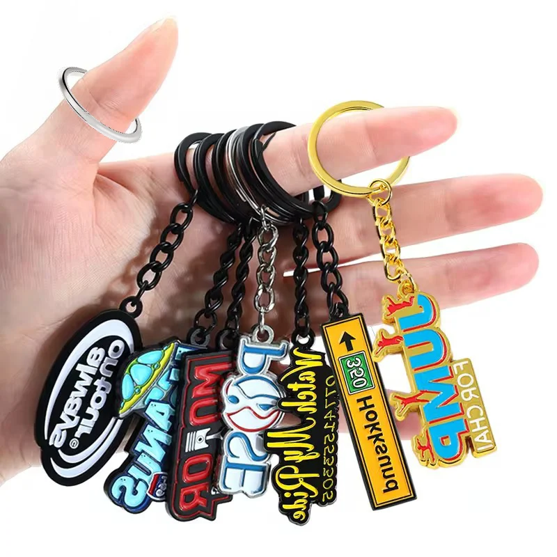 Promotional Metal Keychains & Carabiners Hard Enamel Keychain Custom Logo Cute Key Chain