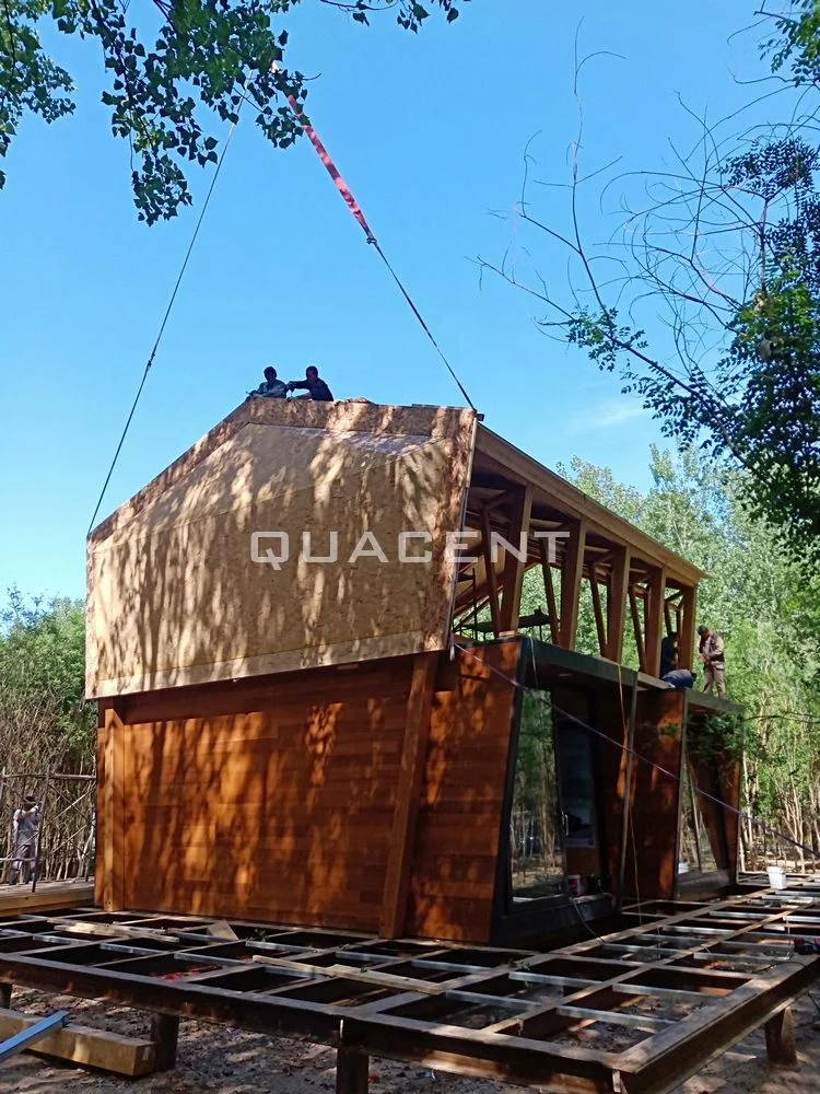 High Standard New Design Wooden Frame 3 Bedroom Prefab Bungalow 75 sqm Two Floors