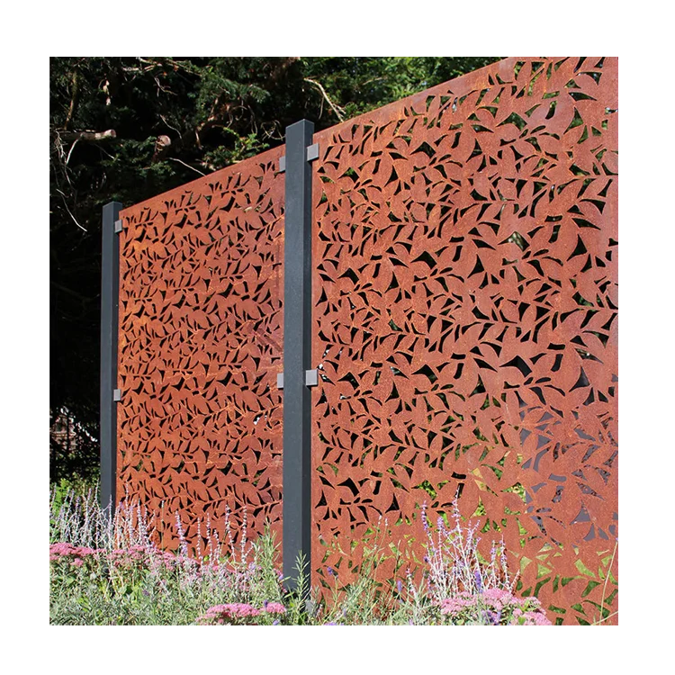 
Customized Laser cut Corten Steel Rusted Garden Screen Art 
