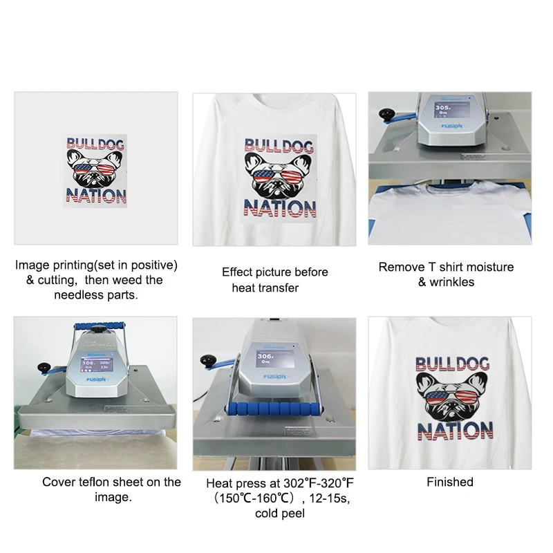 Custom design plastisol screen printed iron on heat transfers for t-shirts clothing