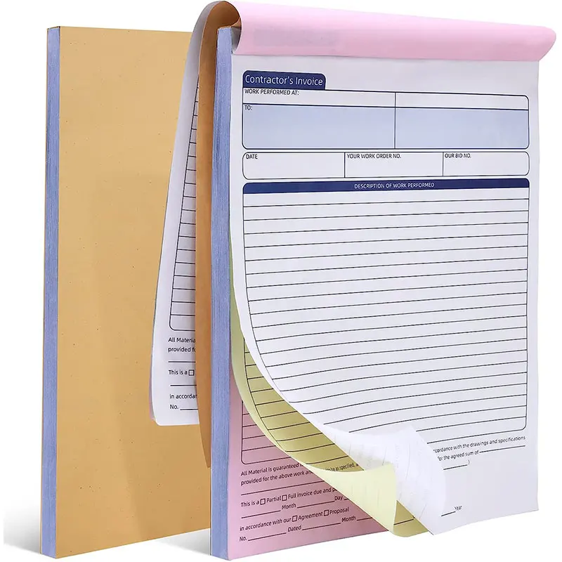 FSC Certified a Grade Carbonless 2 3 4 5 6 Parts Ply Carbonized Form CB CFD CF NCR Paper Sales Order Book for Invoice