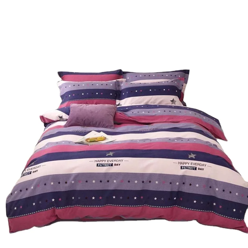 Fordable 100% polyester bed sheet dyed Brushed/Peach printing Finish fabric for polyester fiber