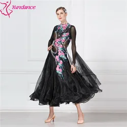B-16492 Adult competition classy ballroom dance dress black performance ballroom dance costumes for women
