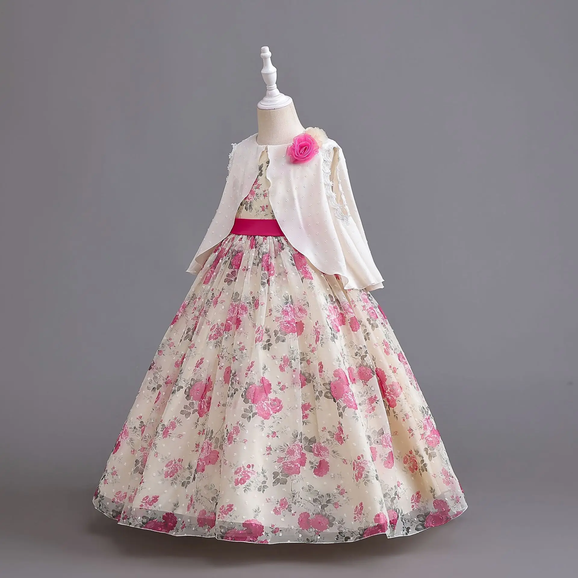 2023, Новое Детское платье, шифоновое платье принцессы с узором в мусульманском стиле, платье для выступлений на пианино, для дня рождения