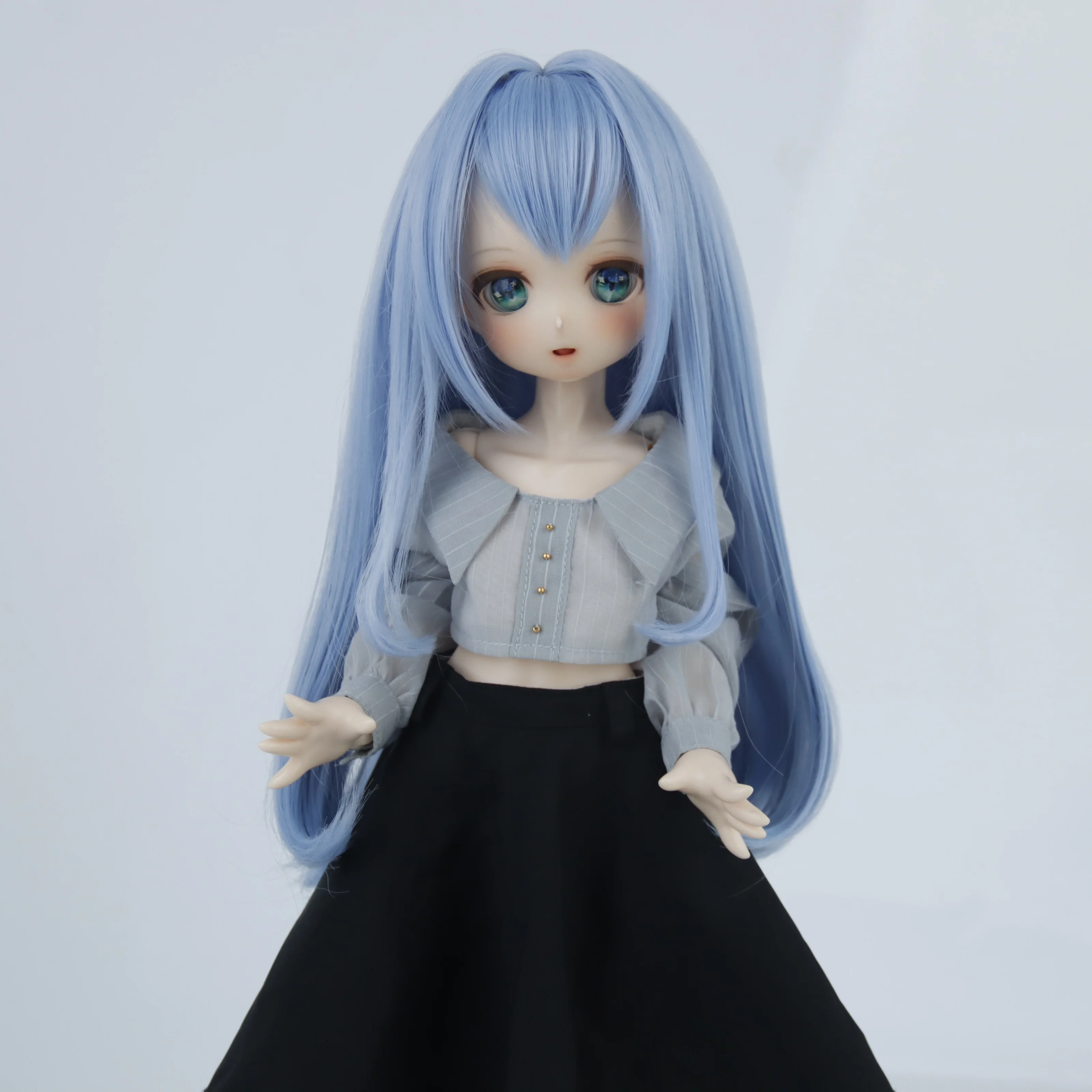 Purple Blue BJD hair synthetic remy wig for 8-9 inch 1/3 SD bjd doll accessories inner buckle 22cm to 24cm head wigs