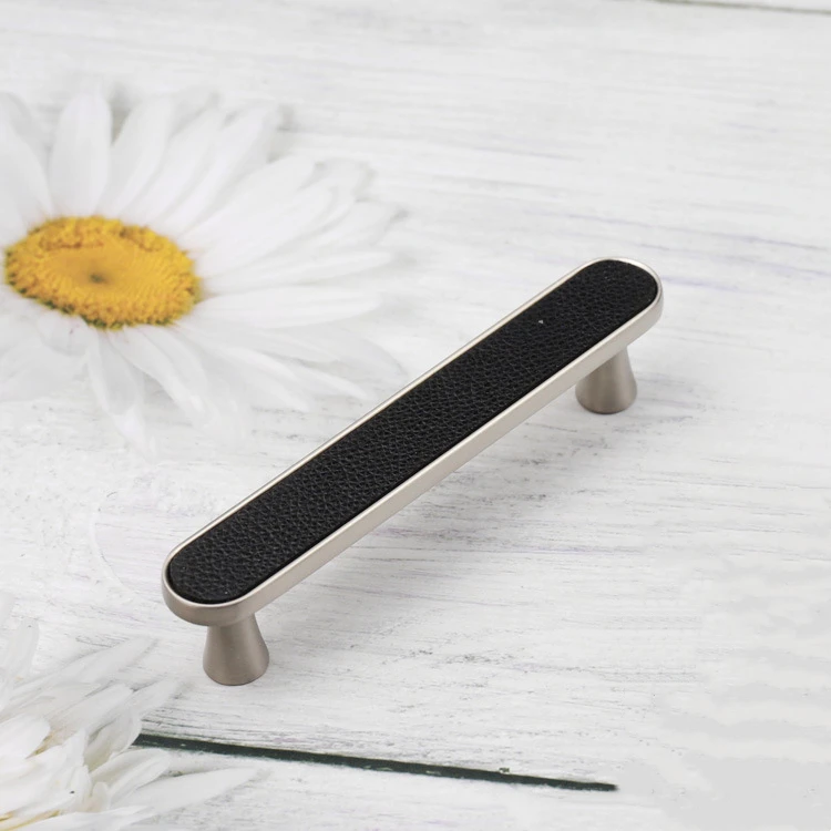 Drawer Cabinet Knobs Kitchen Door Handle Cupboard Wardrobe Pull Handles Brass Leather Furniture Handles