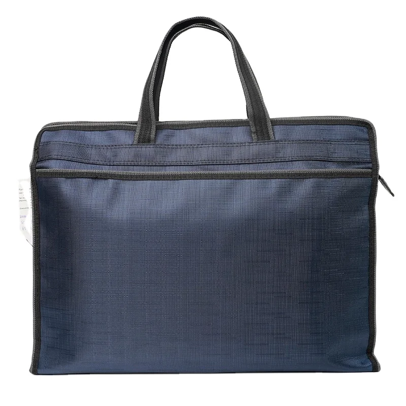 High quality office school file waterproof briefcase printing portable large-capacity double layer student laptop briefcase