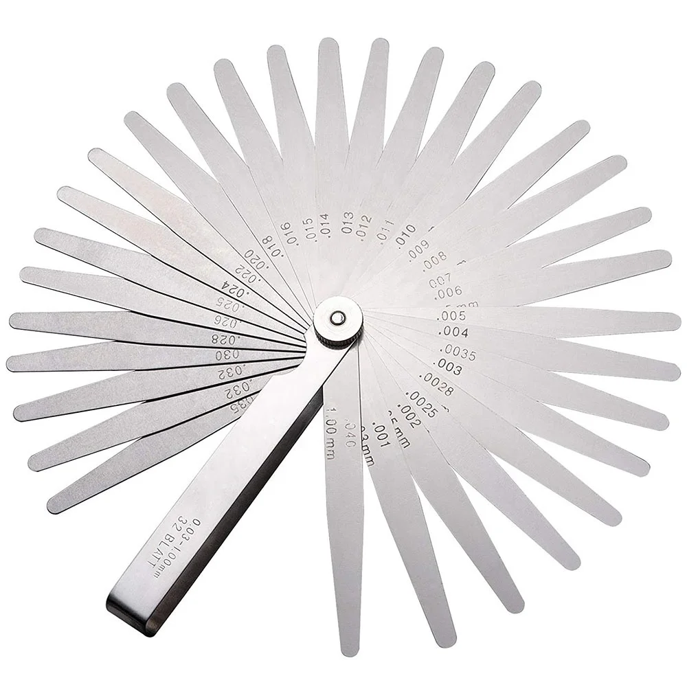 Feeler Gauge 32-Piece Blade Tool for Gap Width Thickness Measurements