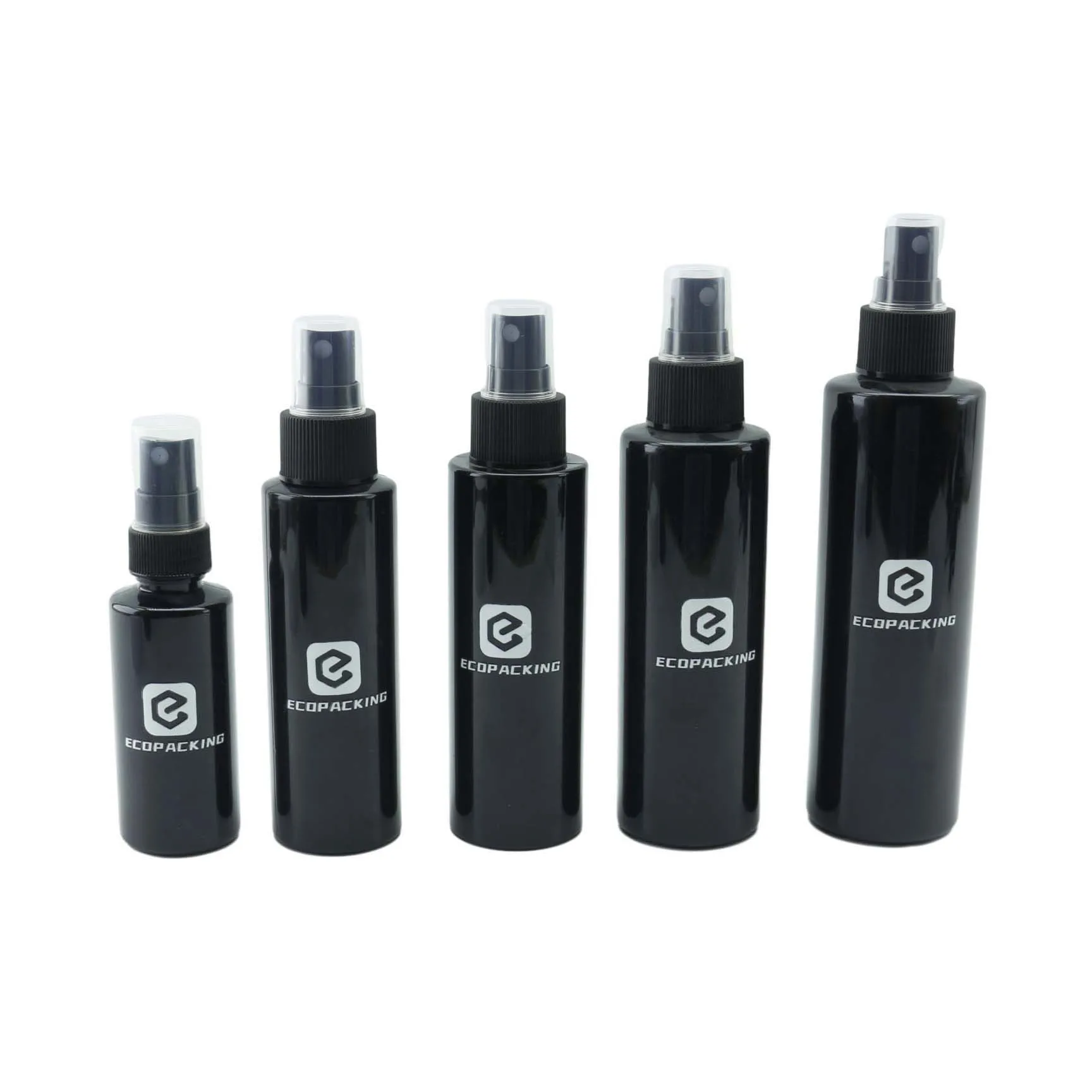 Black cosmetic 50ml 60ml 100ml 120ml 150ml 200ml 250ml 500ml spray plastic bottles