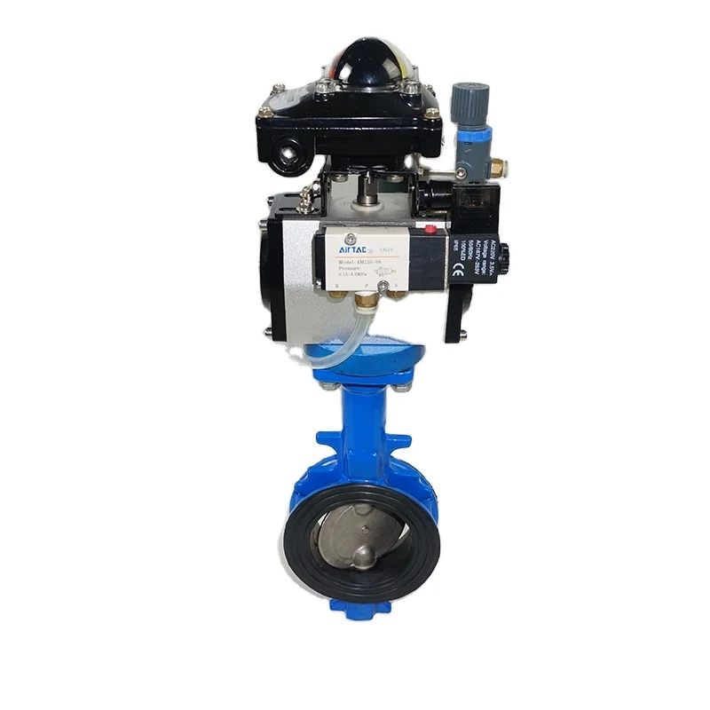 Hot sale pneumatic actuator driving type wafer cast iron butterfly valve