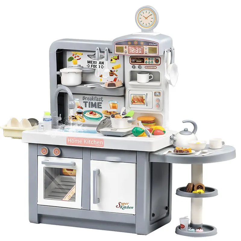 Girls luxury pretend play house tableware cooking game set big simulation kids kitchen toy