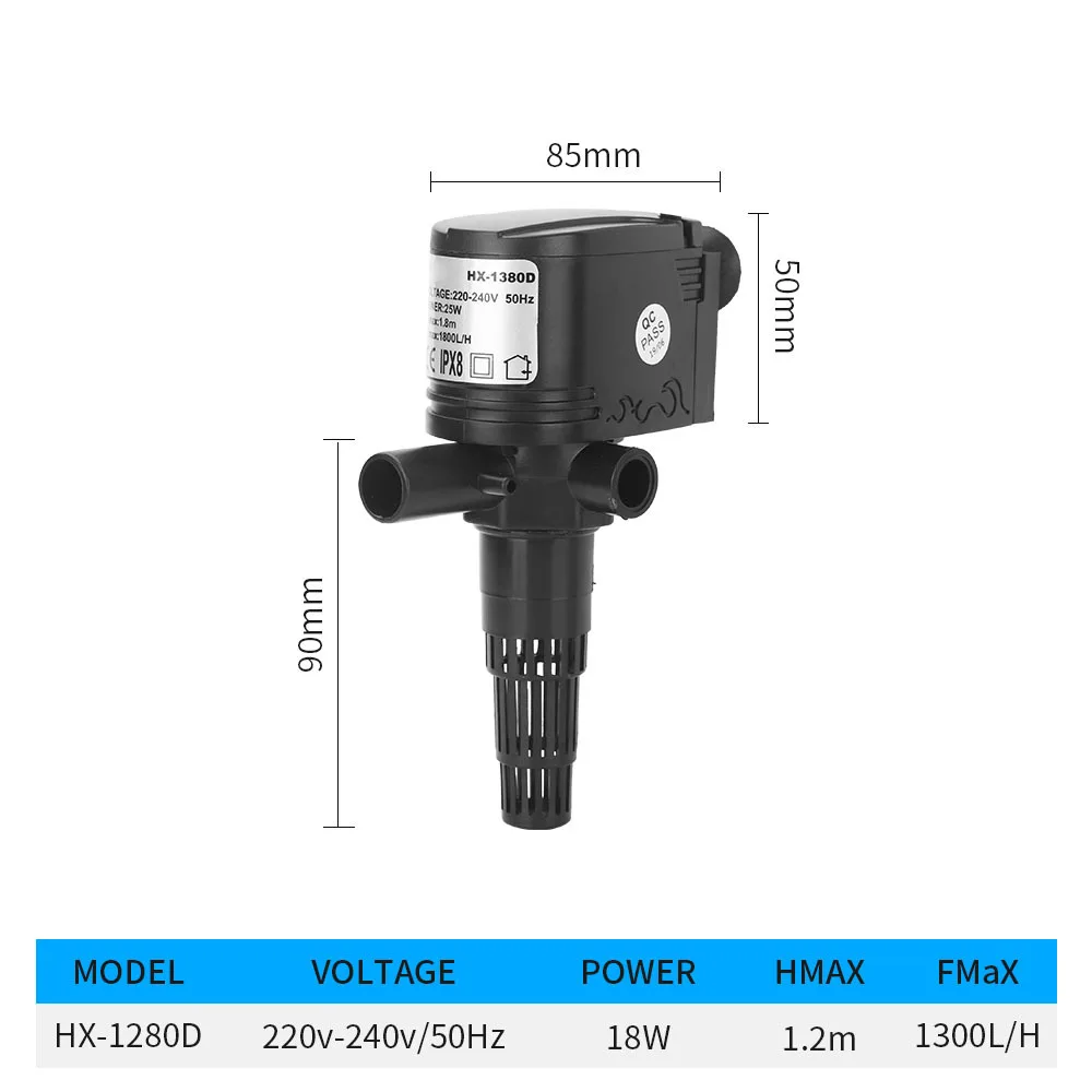
Aquarium Submersible Filter Water Pump Fish Pond Fountain Quiet Water Change Pump Fish Tank Accessories 