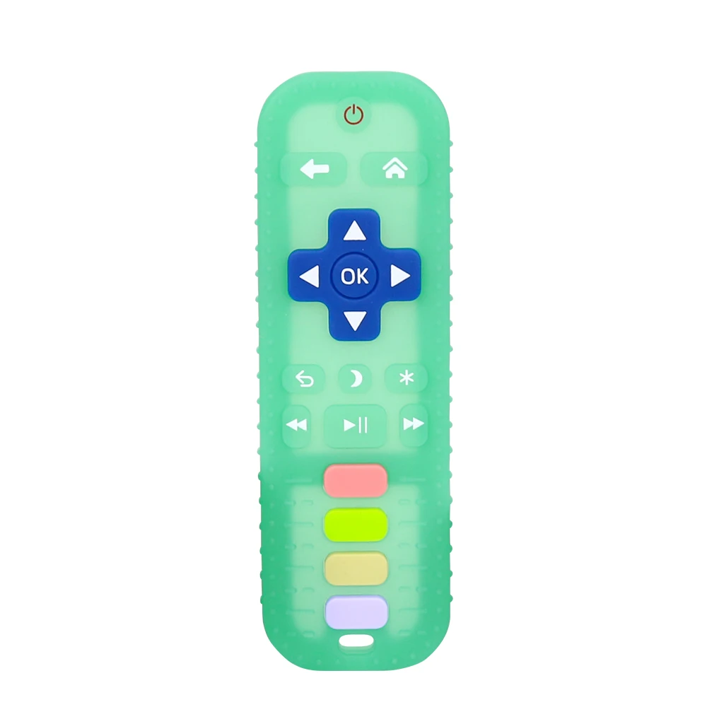 Easy Grip Soothe Babies Sore Gums Remote Teething Toys BPA Free Silicone Jelly Colors TV Remote Control Baby Teethers