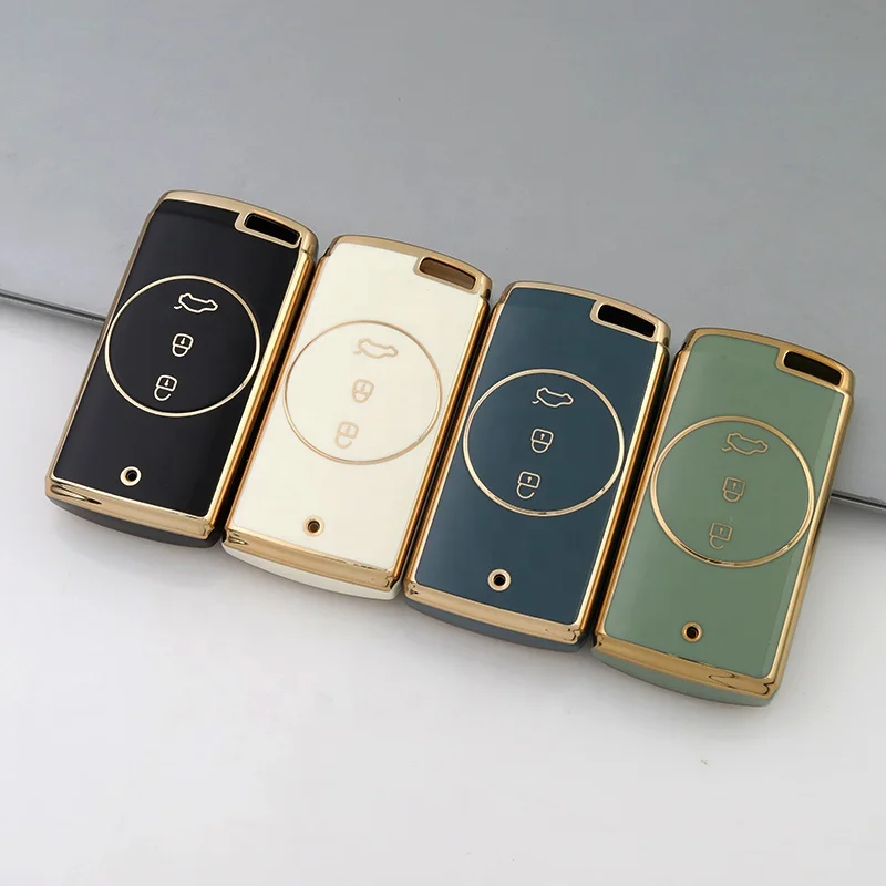 Gold Edge TPU Car Remote Key Cover For Chery Tiggo 7 Pro 8 Plus Arrizo 5 Car Key shell