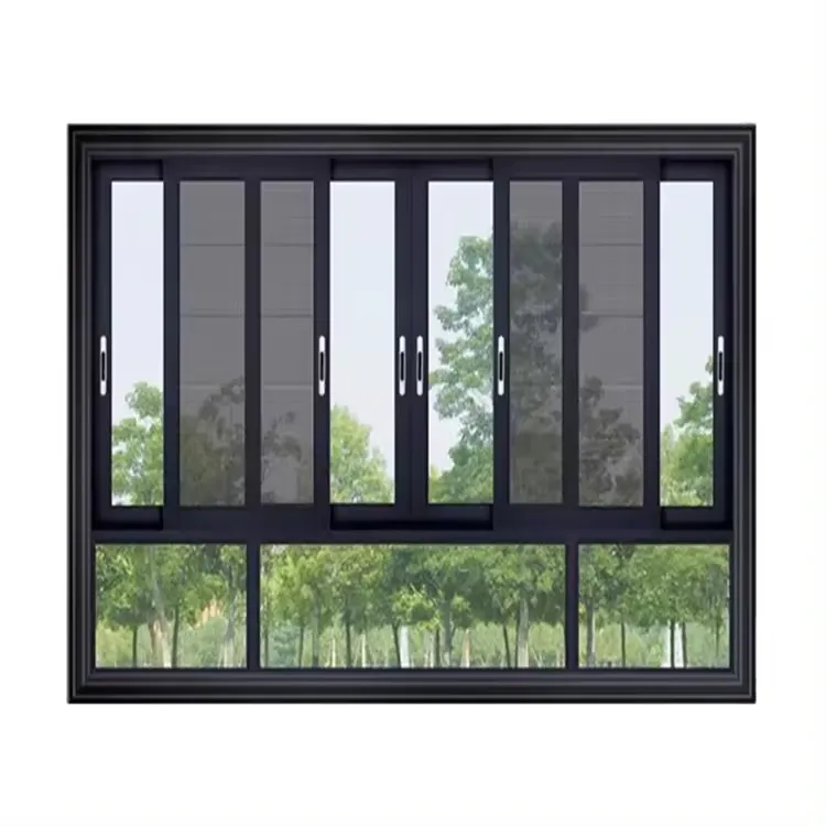 Modern Design sliding metal grills design with mosquito net thermal break aluminum windows burglar proof window in ghana