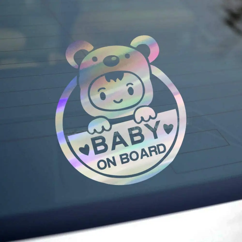 Custom Waterproof Baby on Board Sign car sticker Caution Decals Reflective Kids Safety Warning Sticker Marks for Driver