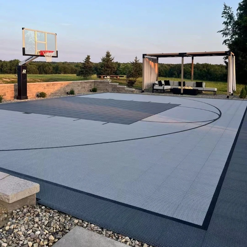 factory sale PP Material  floor tiles outdoor plastic flooring mat for backyard basketball or tennis or badminton court