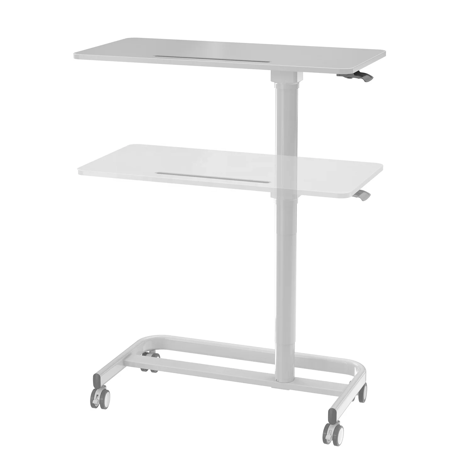 V-mounts Ergonomic Manual Adjustable Standing Desk for Laptops for Living Room Dining School Use with Lockable Wheels