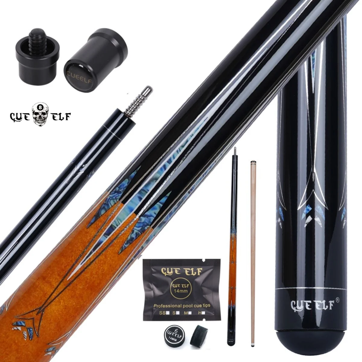CUEELF Carom Pool Cue  Stick Pool Cue Hard Maple Shaft Wholesale  11.8mm Tip Size