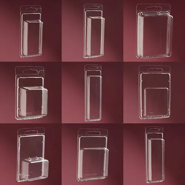 custom shape clear blister tray PET transparent clamshell plastic packaging PVC hard acetate blister cover