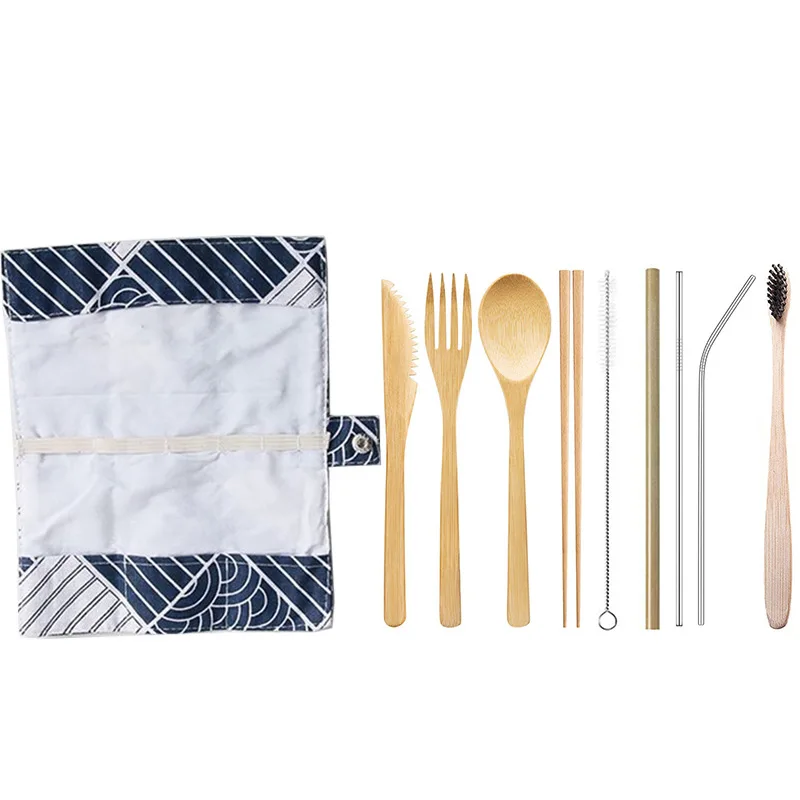 Tableware cloth bag Color roll cloth bag, cutlery set bag for travel and  climbing