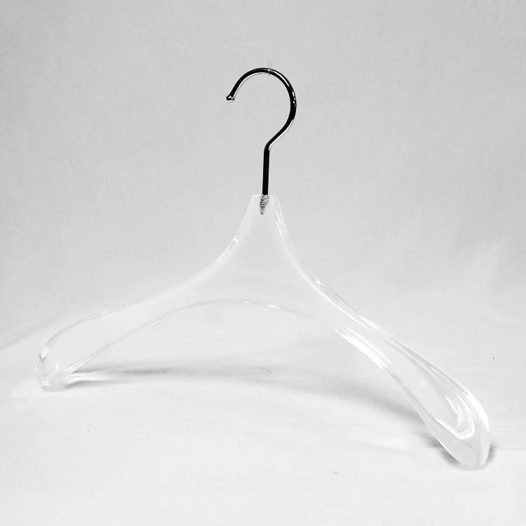 UNITECH Luxury clear Acrylic Transparent Clothes hanger with clear plastic hangers gold hooks