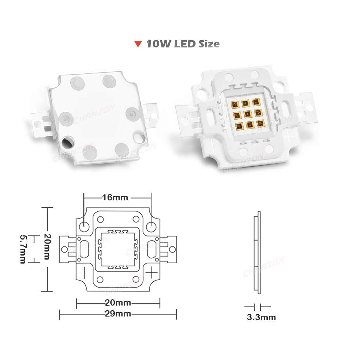 IR Infrared High Power LED Chip 850nm 940nm 10W Emitter Light Lamp Matrix 850 940 nm for Night Vision Camera